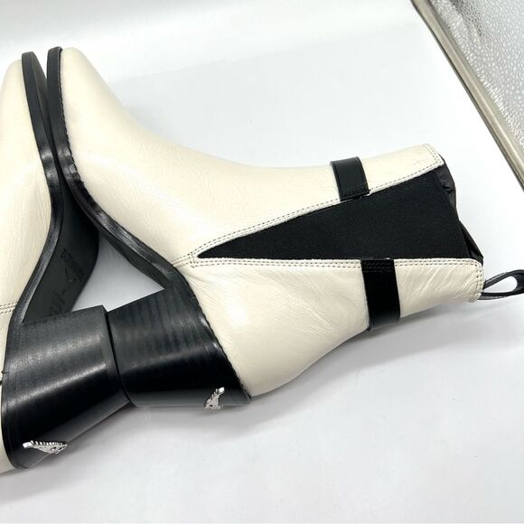 ZADIG & VOLTAIRE Size 37 7 Heritage Tyler Cecilia White Black Leather Boots NEW - Picture 10 of 15
